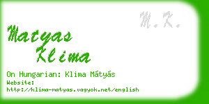 matyas klima business card