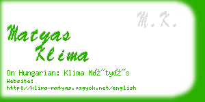 matyas klima business card